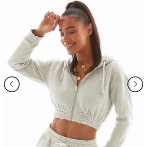 Lazuli label fitted cropped hoodie